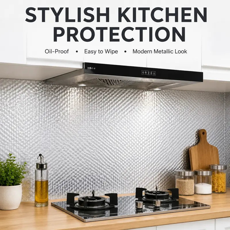 Kitchen Oil Proof Sticker Aluminum Foil Self-Adhesive Contact Paper