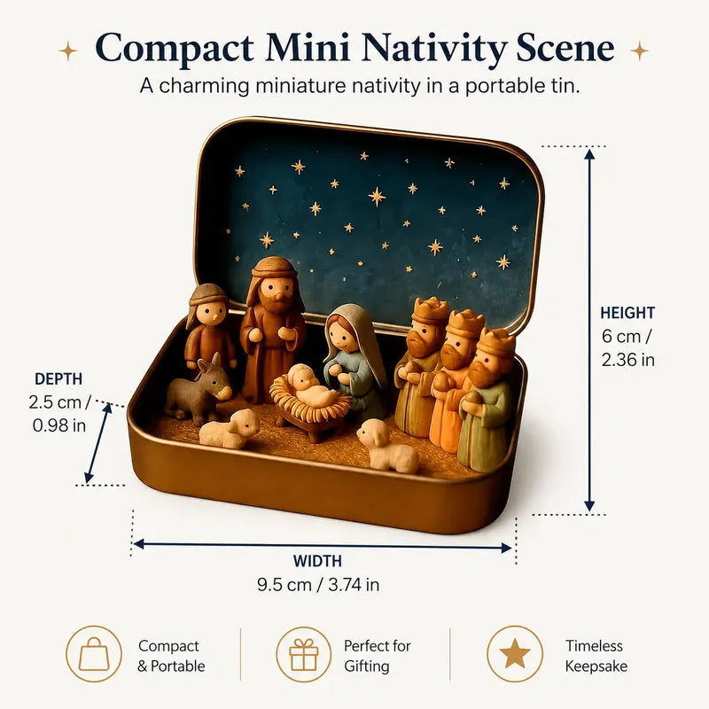 Handmade Mini Christmas Nativity Scene Ornament