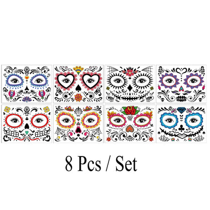 Mexican Day Of The Dead Temporary Facial Tattoo Stickers