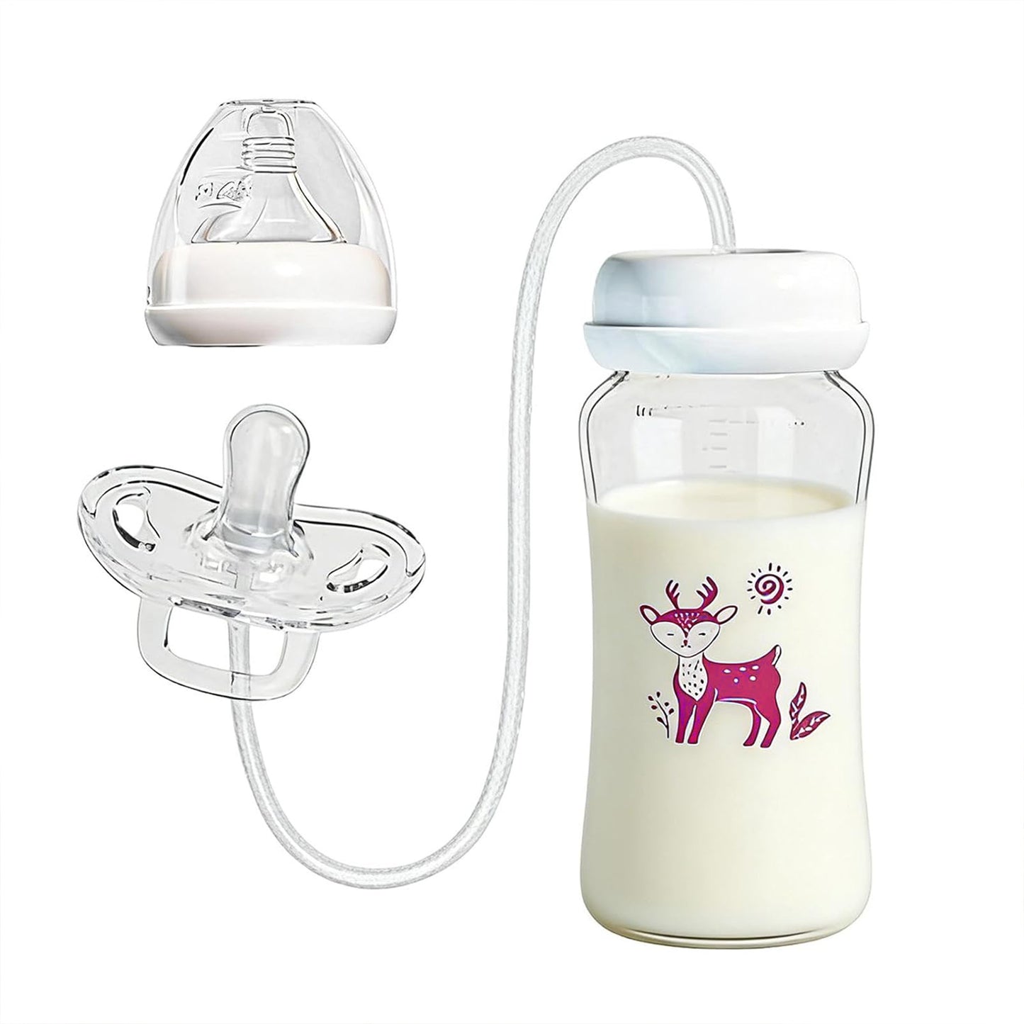 3-in 1 Hands-Free Anti-Colic Babys Bottle 5.1 oz/150ml