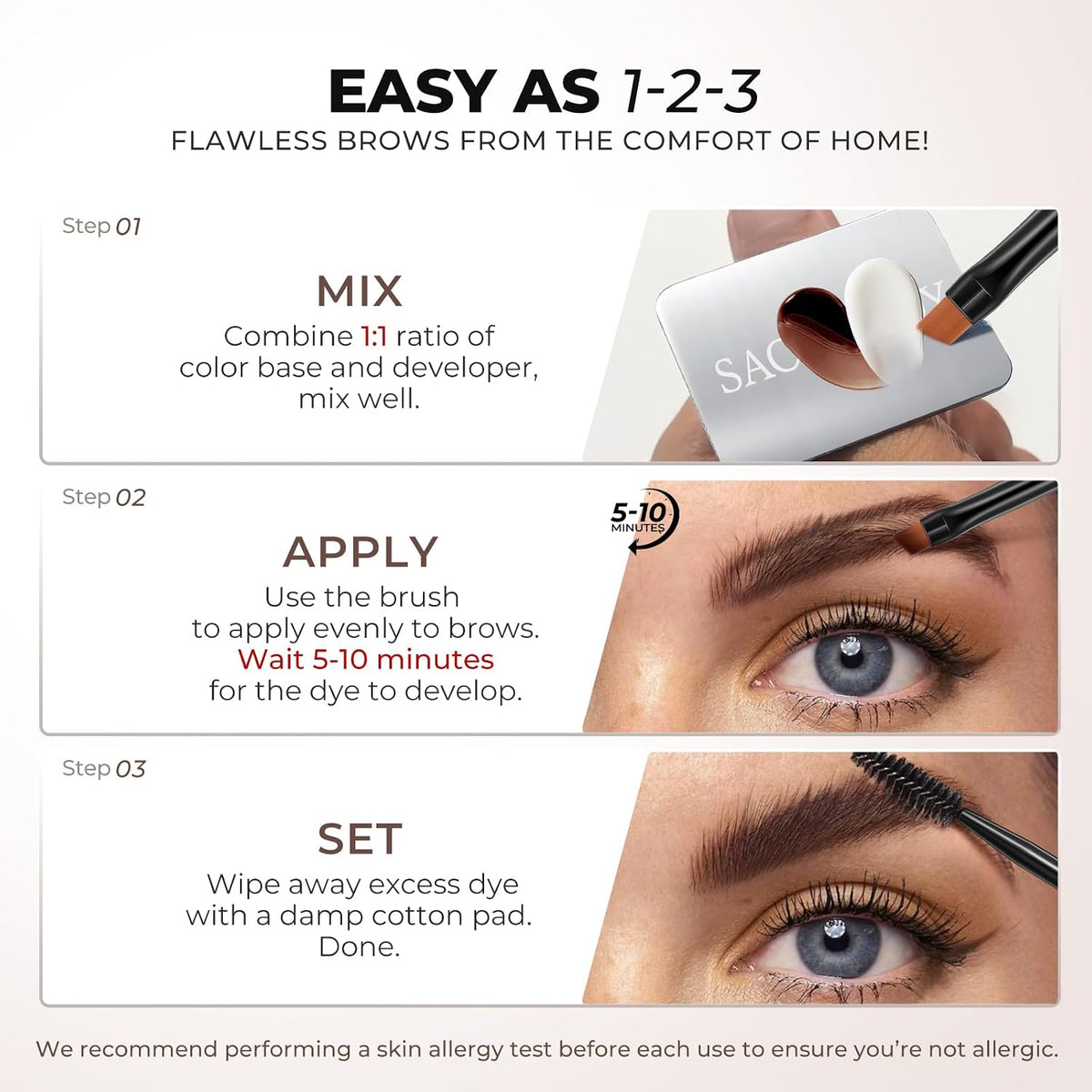 Black Eyebrow Color Kit  Long Last & Waterproof