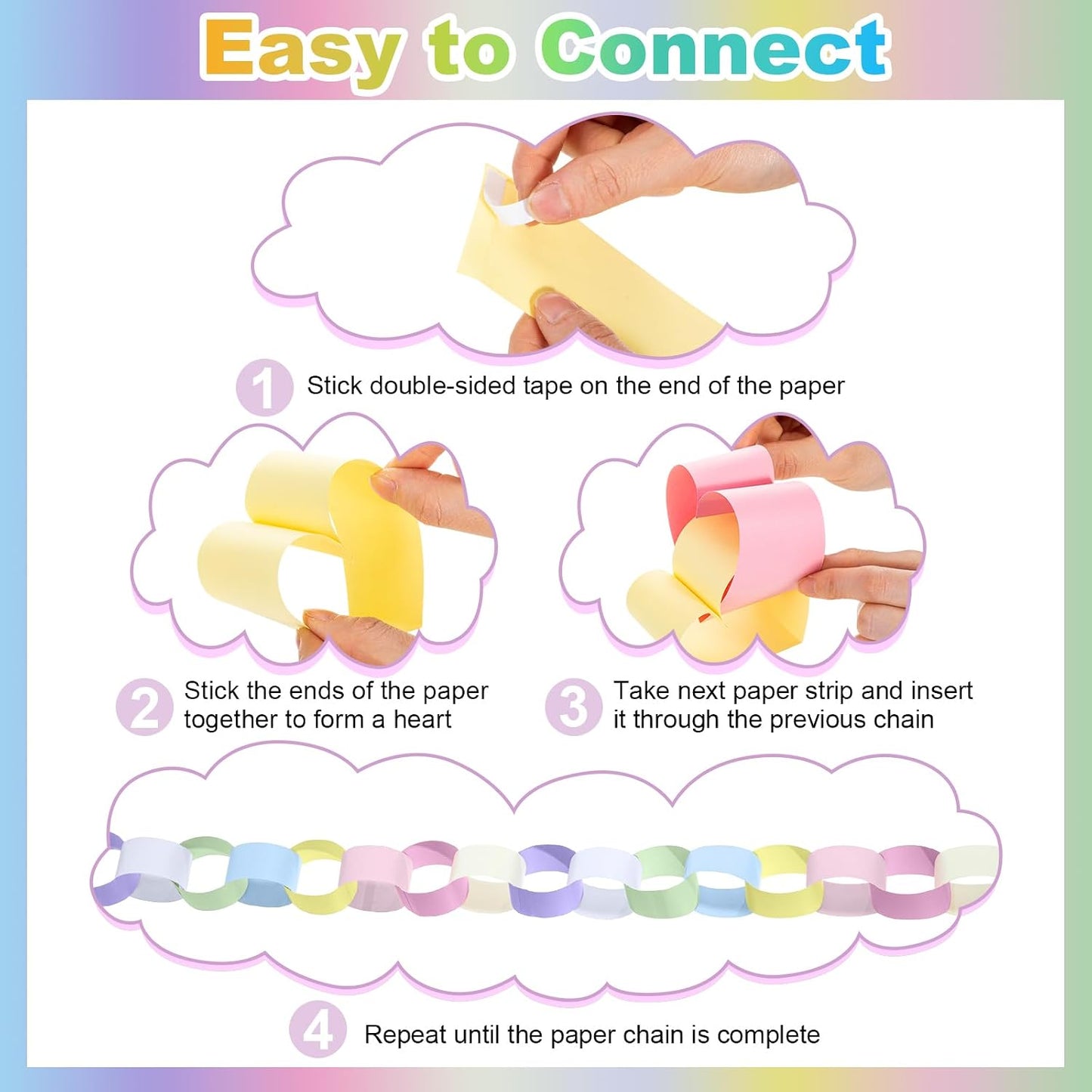 Paper Chains Garland Bright Paper Strips