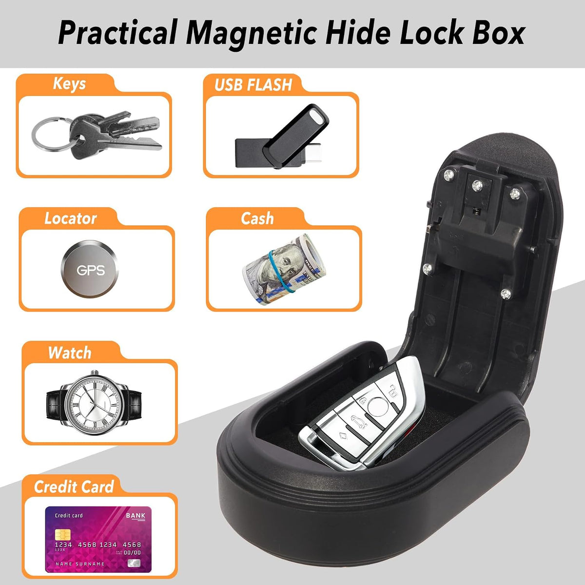 Conceals Keys Box - Features Combination Lock with Resettable Password