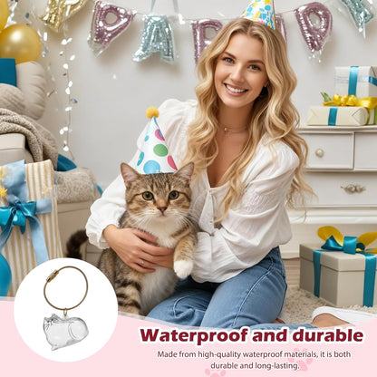 6PCS Pet Hair Keepsake Keychains – Transparent Capsule Pendants for Cat & Dog Fur Collection