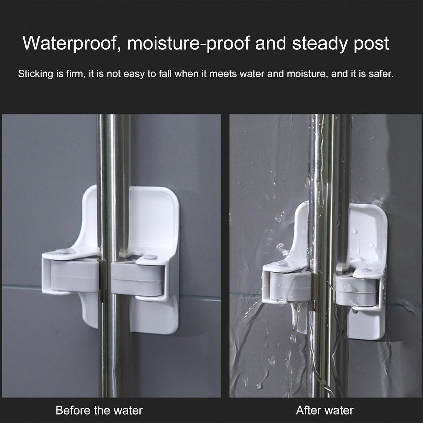 3 Pcs Broom Holder Wall Mount Mop Grippers Organizer