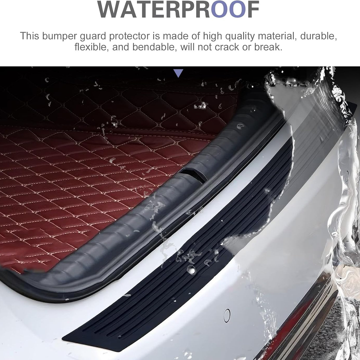 Car Rear Bumper Guard, Rubber Scratch-resistant Anti-slip Trunk Sill Protector