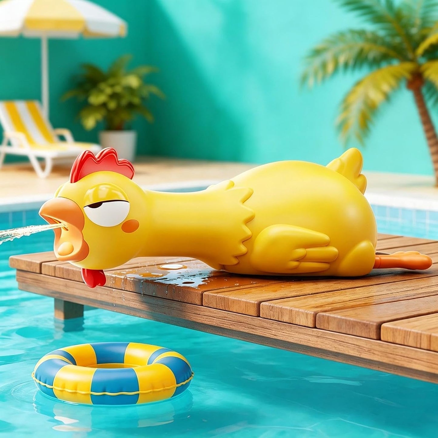 Electronic Water Squirter Long Range Large Capacity Funny Chicken