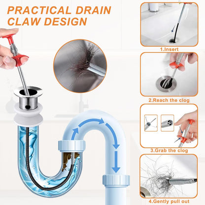 Flexible Grabber Pickup Tool for Kitchen Sink Bathroom Tub Toilet Drains