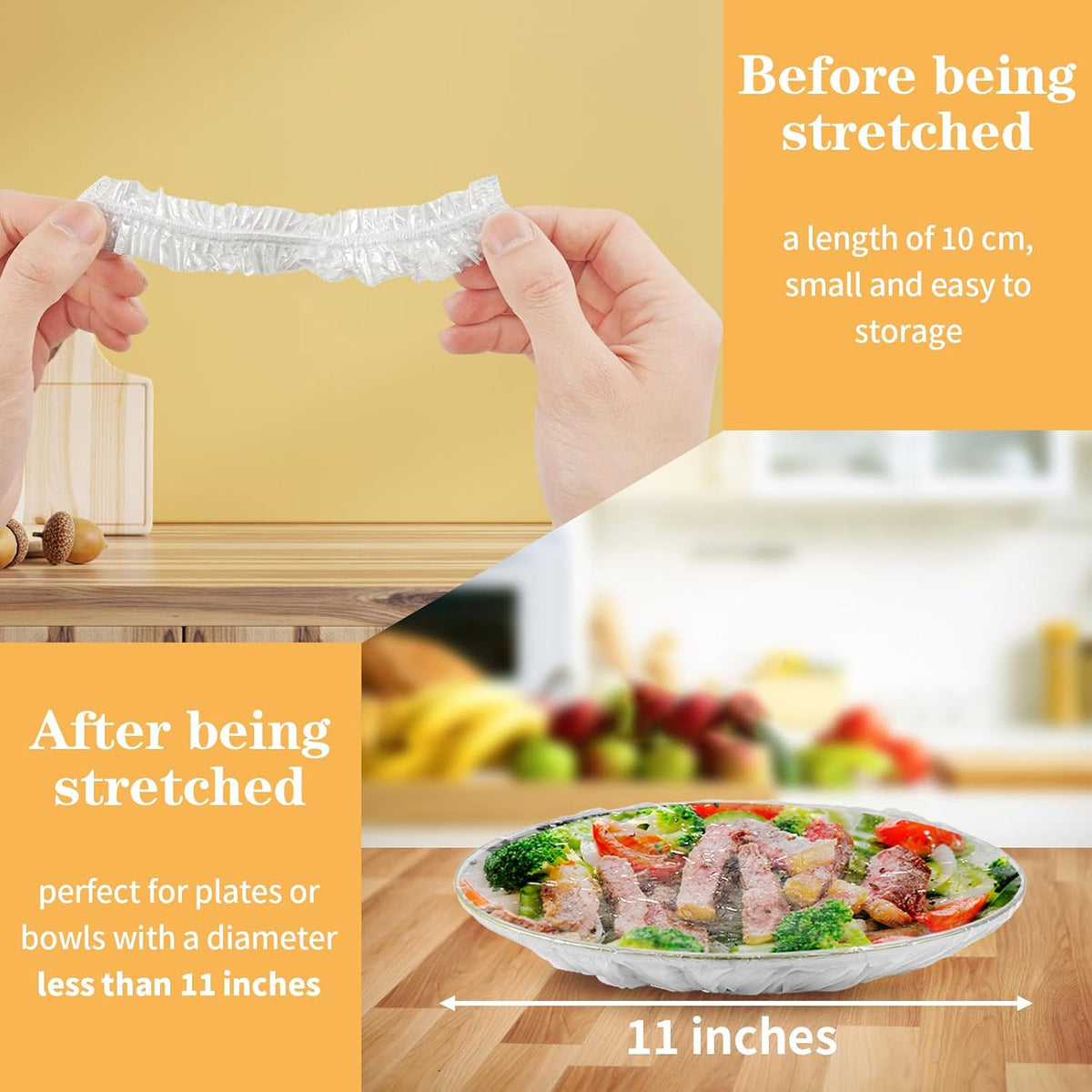 300 Pcs Disposable Stretch Food Cover Elastic Bowl Covers