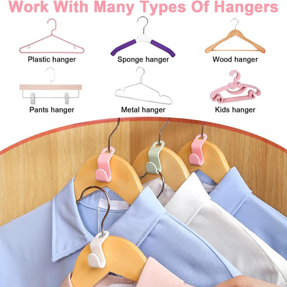 20Pcs Space Saving Hangers Connector Hooks,  Random Colors