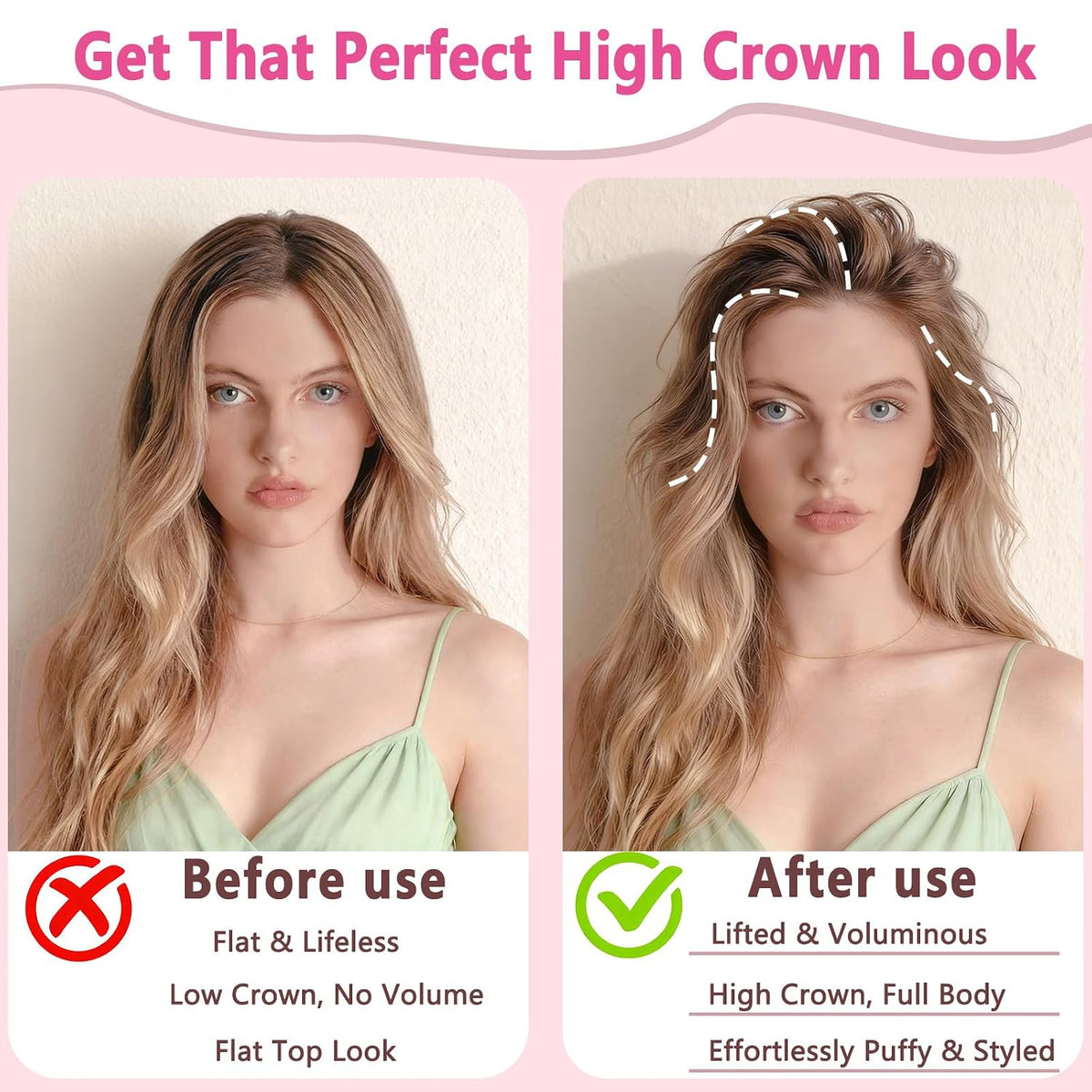 2Pack 3-and-6 Teeth Root Lift Volumizing Comb for Curl Enhancement & Fluffy Fuller Locks