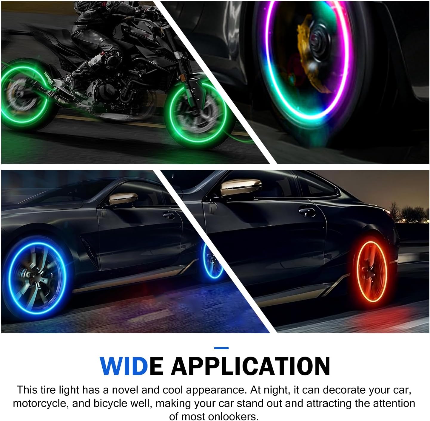 Tire Valve Stem Cap Lights Waterproof LED Light for Car Motorcycle Bike