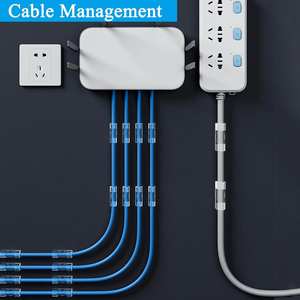 30 Pcs Multi-Purpose Cable Organizer Adhesive Wire Clip