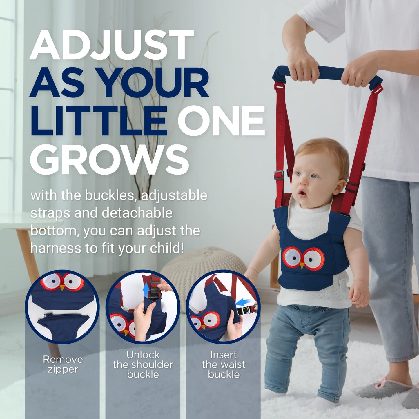 Adjustable Handheld Baby Walker Safety Stand and Walk Baby Walking Helper