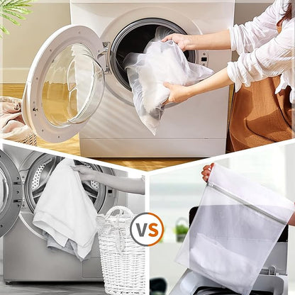 5 Pcs Mesh Laundry Bag Set – Features Sturdy Zipper Closures