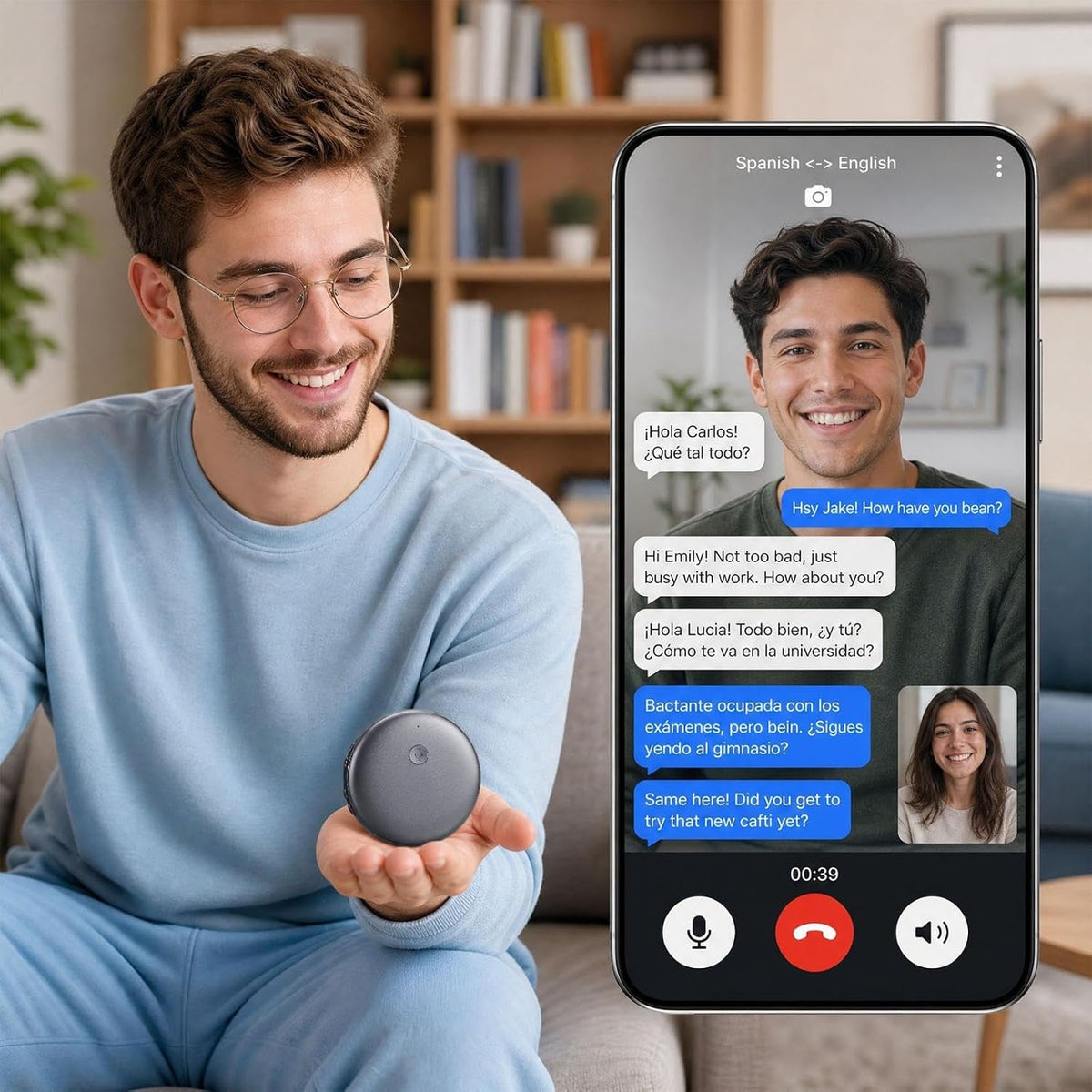 Portable Wireless AI Language Translator - Supports 139 Languages