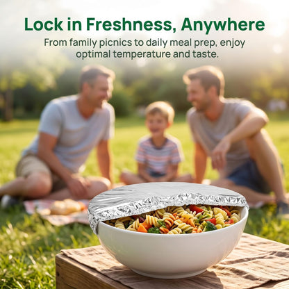 20 Pcs Aluminum Food Covers with Elastic Fits 3.93-14in Containers