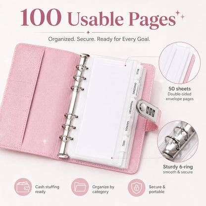 Sparkle Cash Savings Binder with 3 Digit Combination Lock