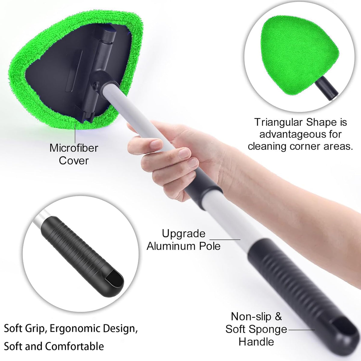 Windshield Cleaning Tool Kit, Microfiber Car Window Cleaner