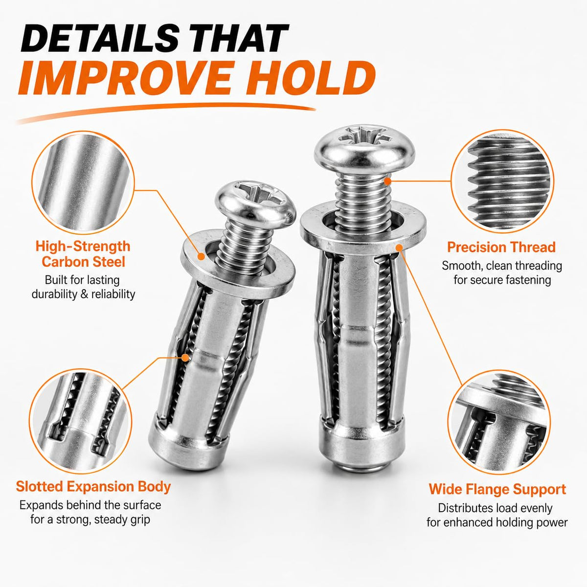 35 Pcs Button Rivet Locking Nuts Set