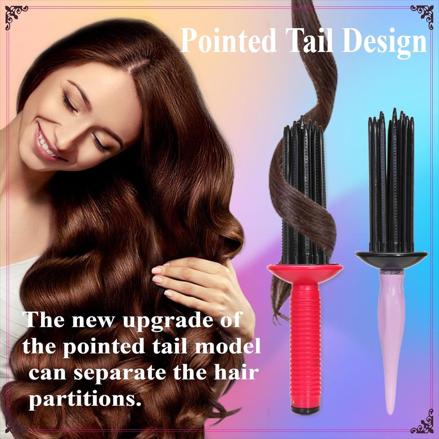 Curly Hair Styler Tool – Heatless Curling Brush Comb for Fluffy, Voluminous Waves