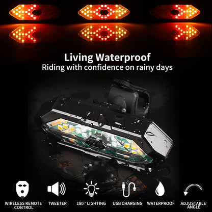 Wireless Remote-Controlled Bicycle Tail Light Set | Built-in Anti-Theft Alarm