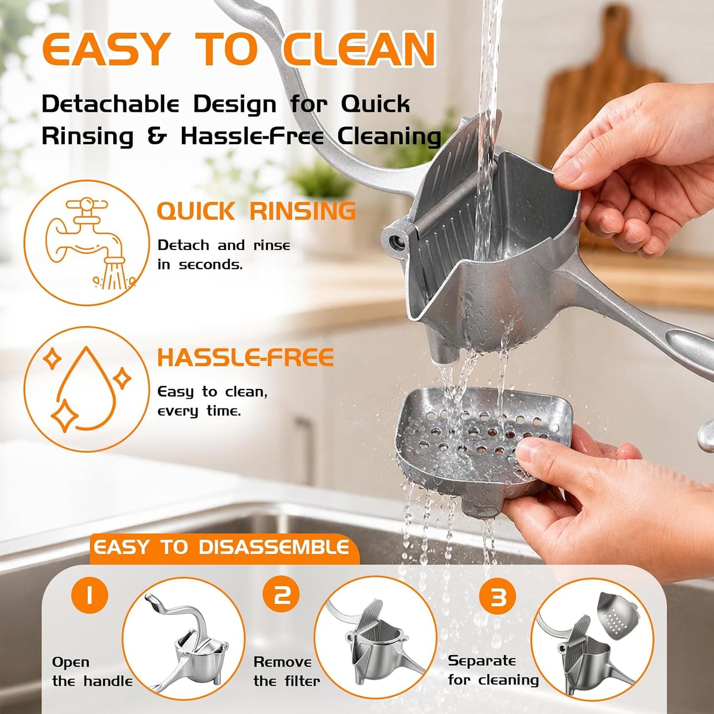 Manual Citrus Juicer with Ergonomic Handle for Fresh Fruit Juice