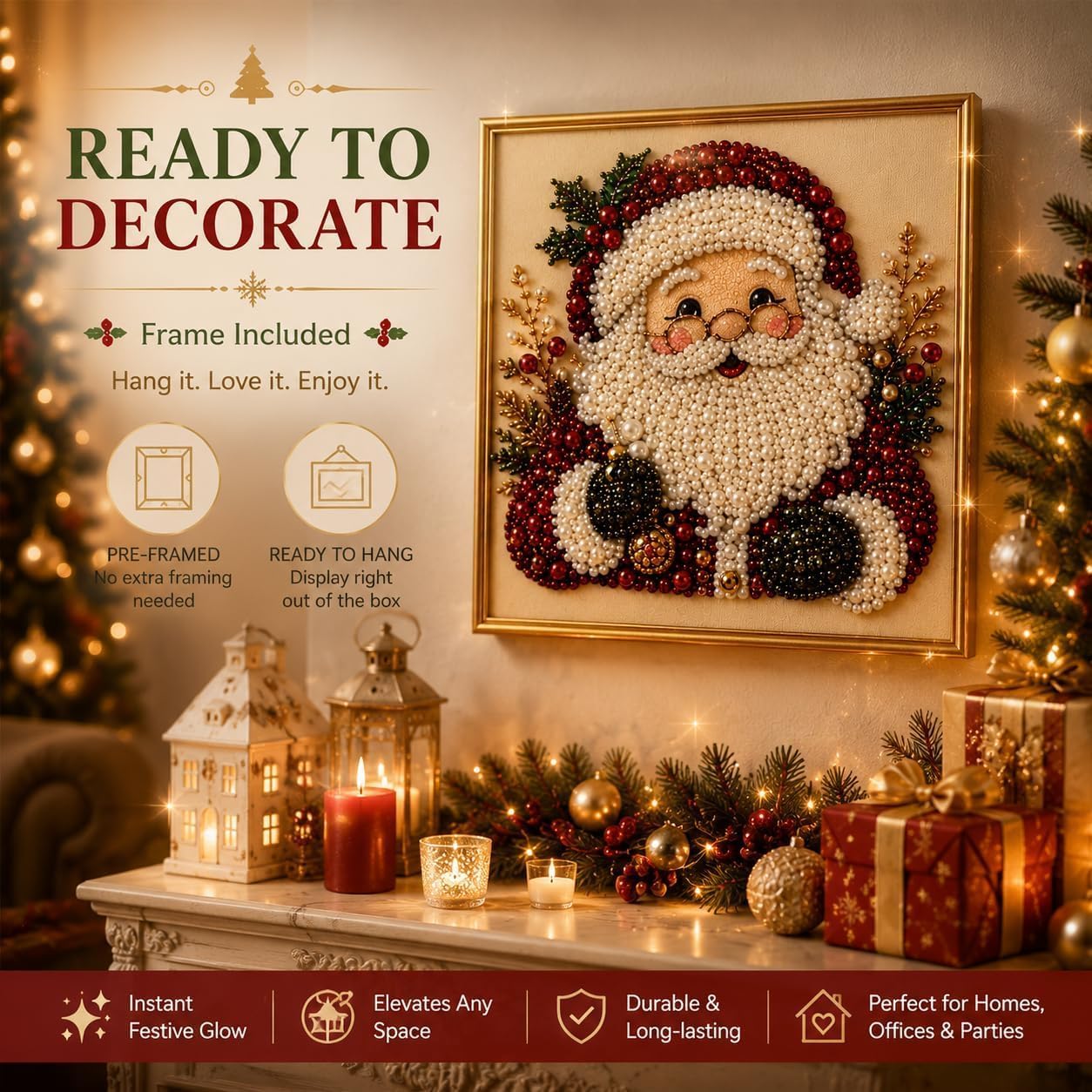 DIY Holiday Pearl Art Kit – Frame Included