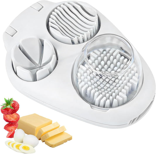 3-in-1 Egg Cutter - Multifunctional Stainless Steel Chopping Tool