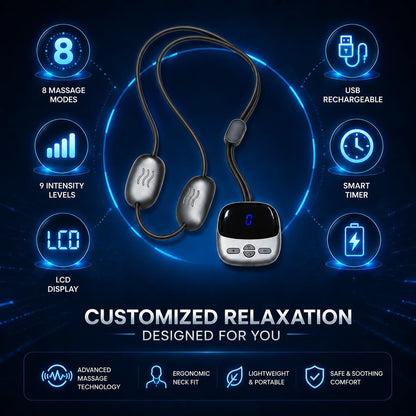 Portable Neck Massager with Heat for Office, Travel, Home