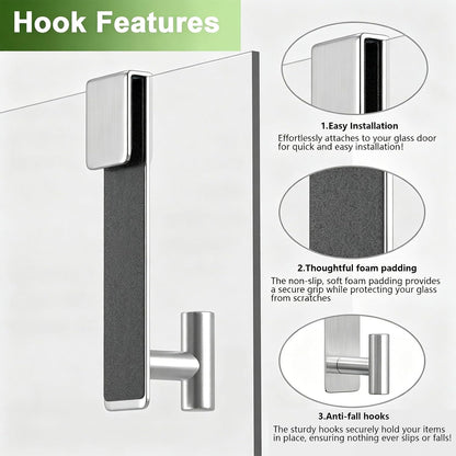 Shower Enclosure Door Hook – Heavy-Duty Stainless Steel Bathroom Hook