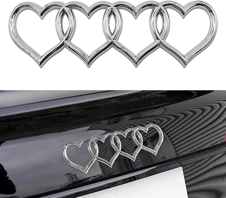 Heart-Shaped Car Emblem and Badge – 3D Exterior Decorative Sticker