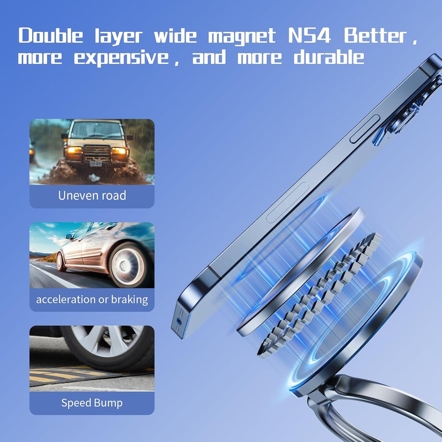 Vacuum & Magnetic Phone Holder — Foldable, Adjustable, and 360° Rotatable