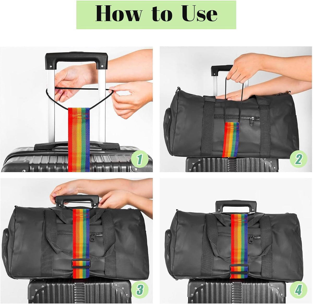 Waterproof Elastic Luggage Straps for Suitcases - Adjustable, Anti-Theft-2 Pcs