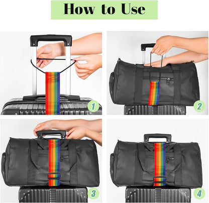 Waterproof Elastic Luggage Straps for Suitcases - Adjustable, Anti-Theft-2 Pcs