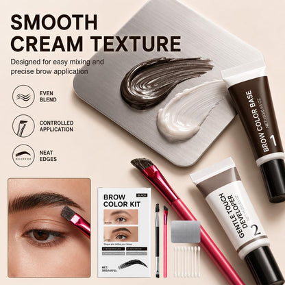 2-in-1 Brow Color Kit for 6-Week Defined Look, 30g Extra Large Capacity (15g+15g) with Natural Bushy Results