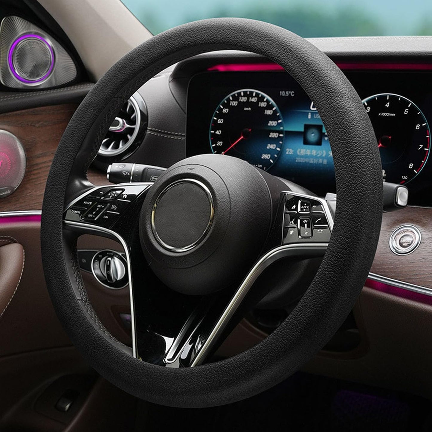 Car Steering Wheel Cover – Universal Fit Anti-Slip, Odorless Stretchy Steering Wheel Protector for Most Cars