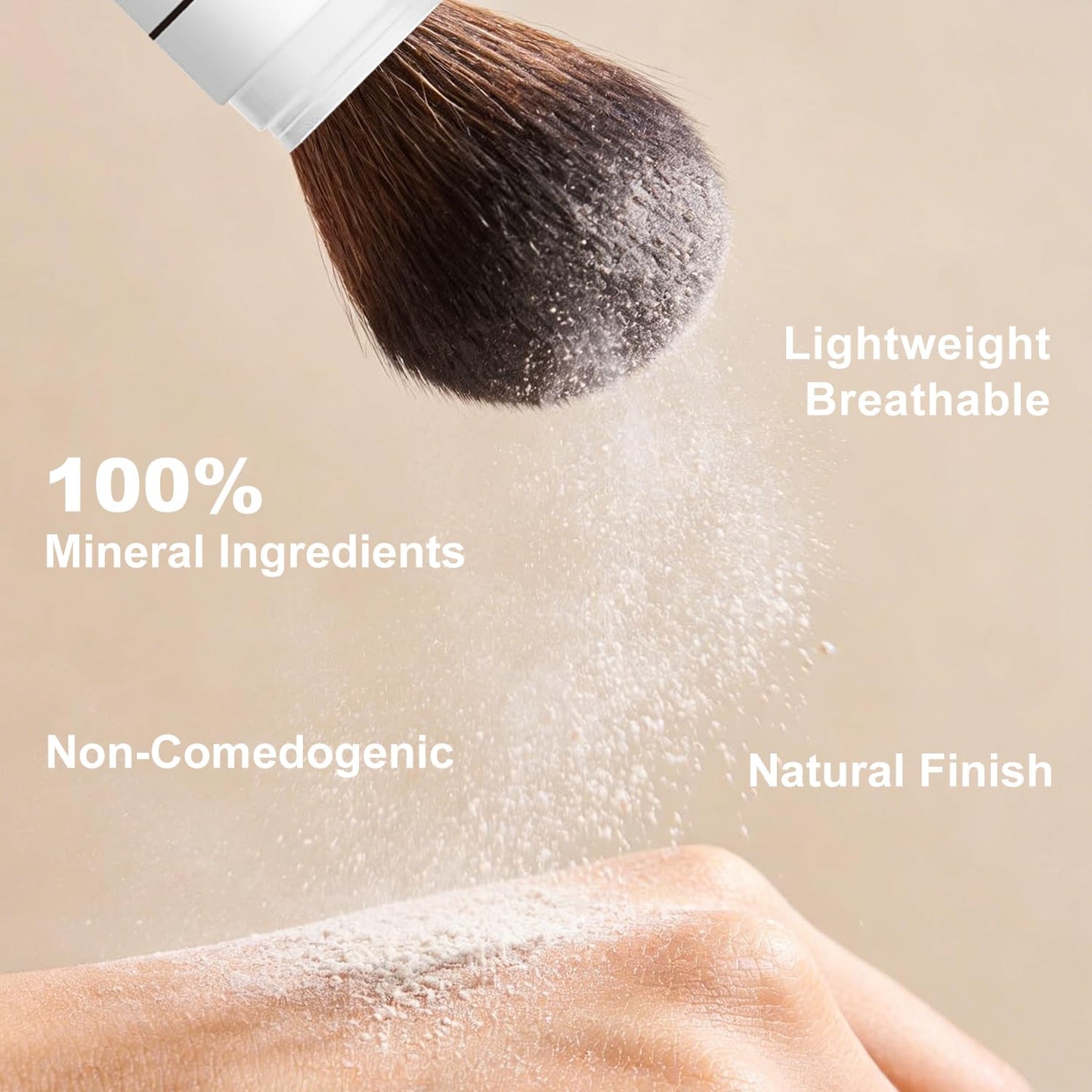 Sunscreen Setting Powder SPF 35, Mineral Brush Powder for Face & Scalp