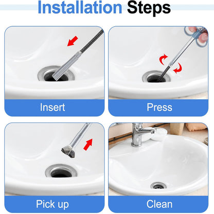 3-Meter Drain Cleaner - With Round Knob And Four-Jaw Clamp