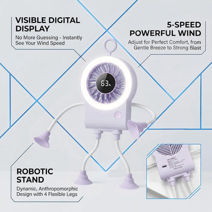 Poseable Alien Mini Fan with Suction Cup