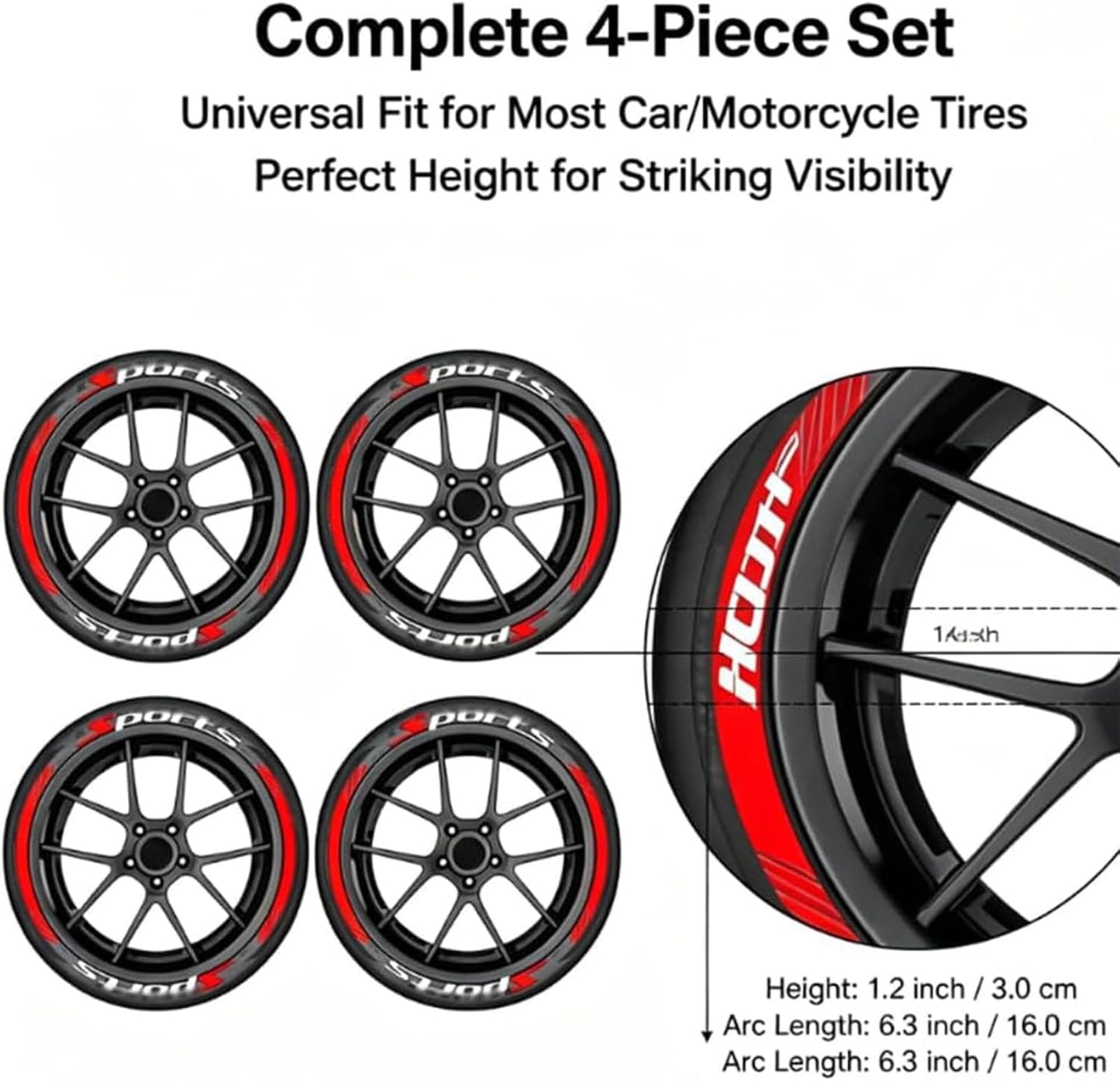 Car Tire Waterproof Universal Stickers Wheel Decals