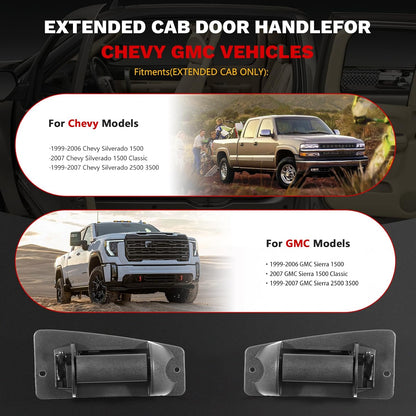 Cab Door Handle Compatible with 1999-2007 Chevy Silverado OEM# 15758171, 15758172