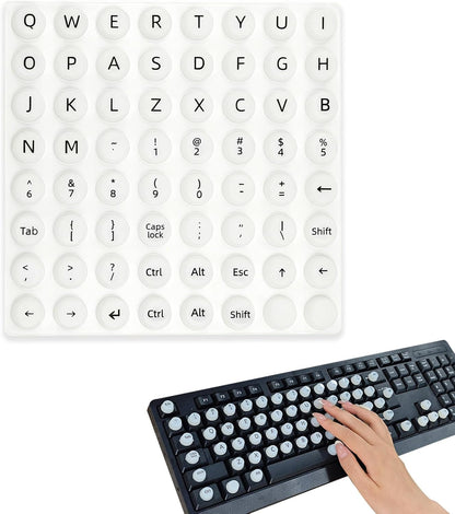 DIY 80 Sticky Raised Keycap Pads with Letters for Nail Protection
