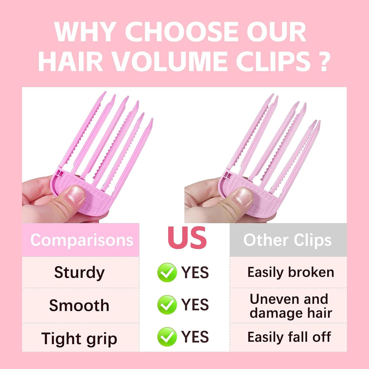 2Pack 3-and-6 Teeth Root Lift Volumizing Comb for Curl Enhancement & Fluffy Fuller Locks