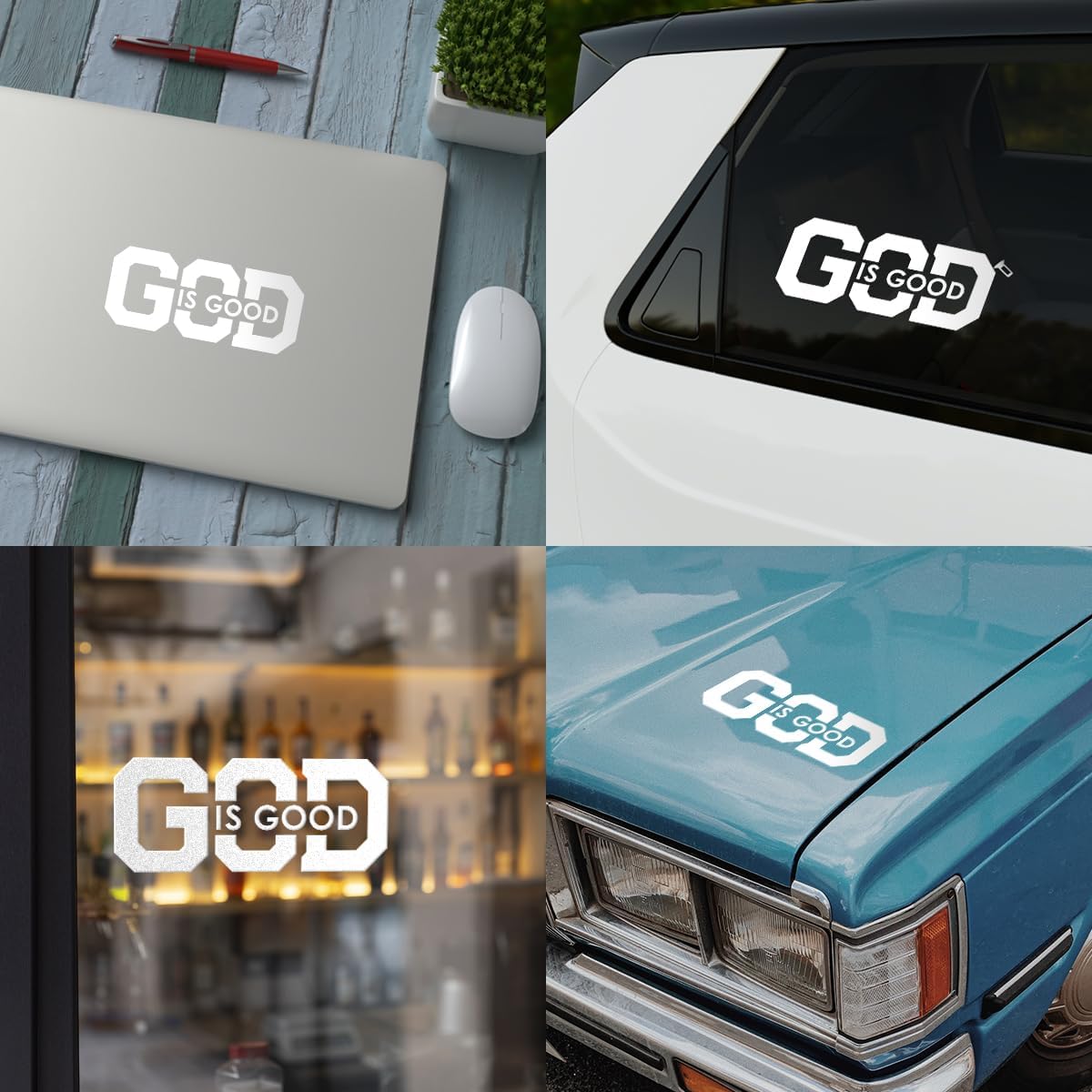 2Pack GOD is Good Vinyl Decal - Bold Lettering Car Decal Sticker