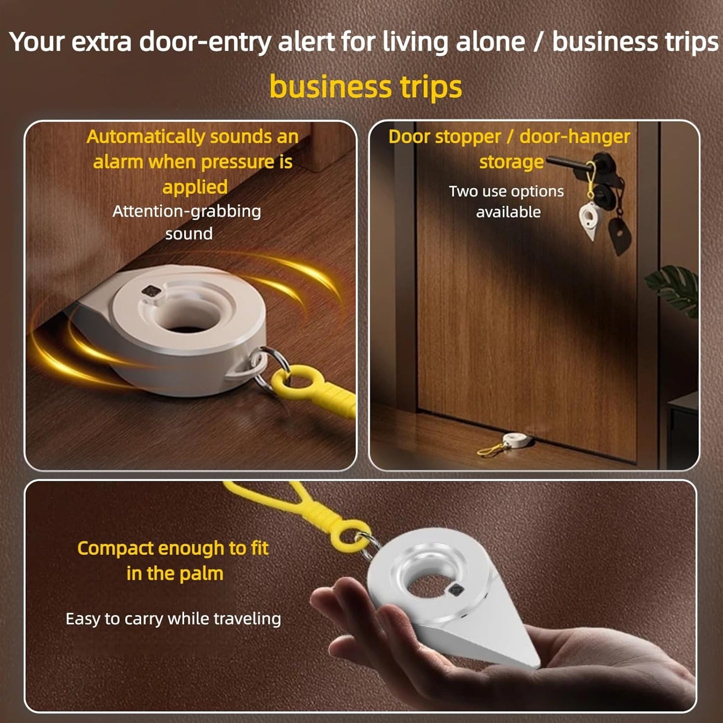 Portable Door Lock with Alarm for Travel