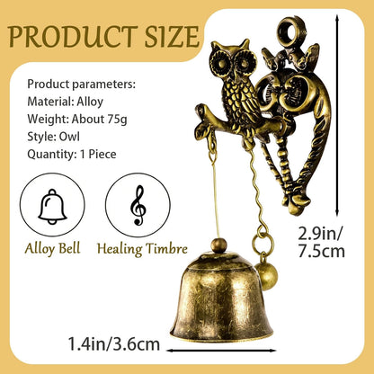 Vintage Hummingbird Doorbell, Wall-Mounted Antique Brass Metal Entry Bell