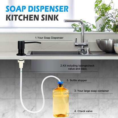 Sink Soap Dispenser Pump in Kitchen Counter Dish Soap Dispenser
