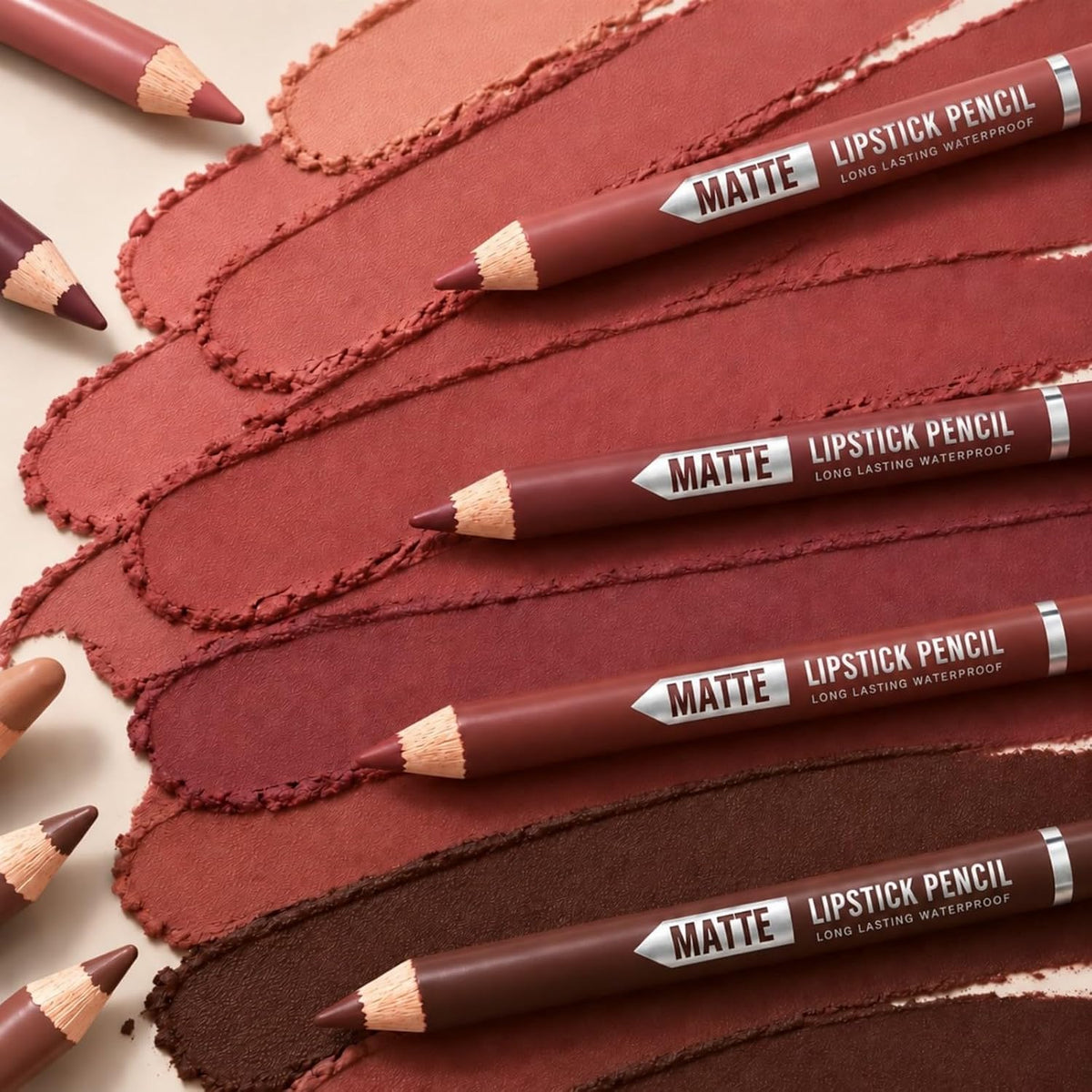 12Pcs Matte Lip Liner With Sharpener Set Waterproof Smudgeproof