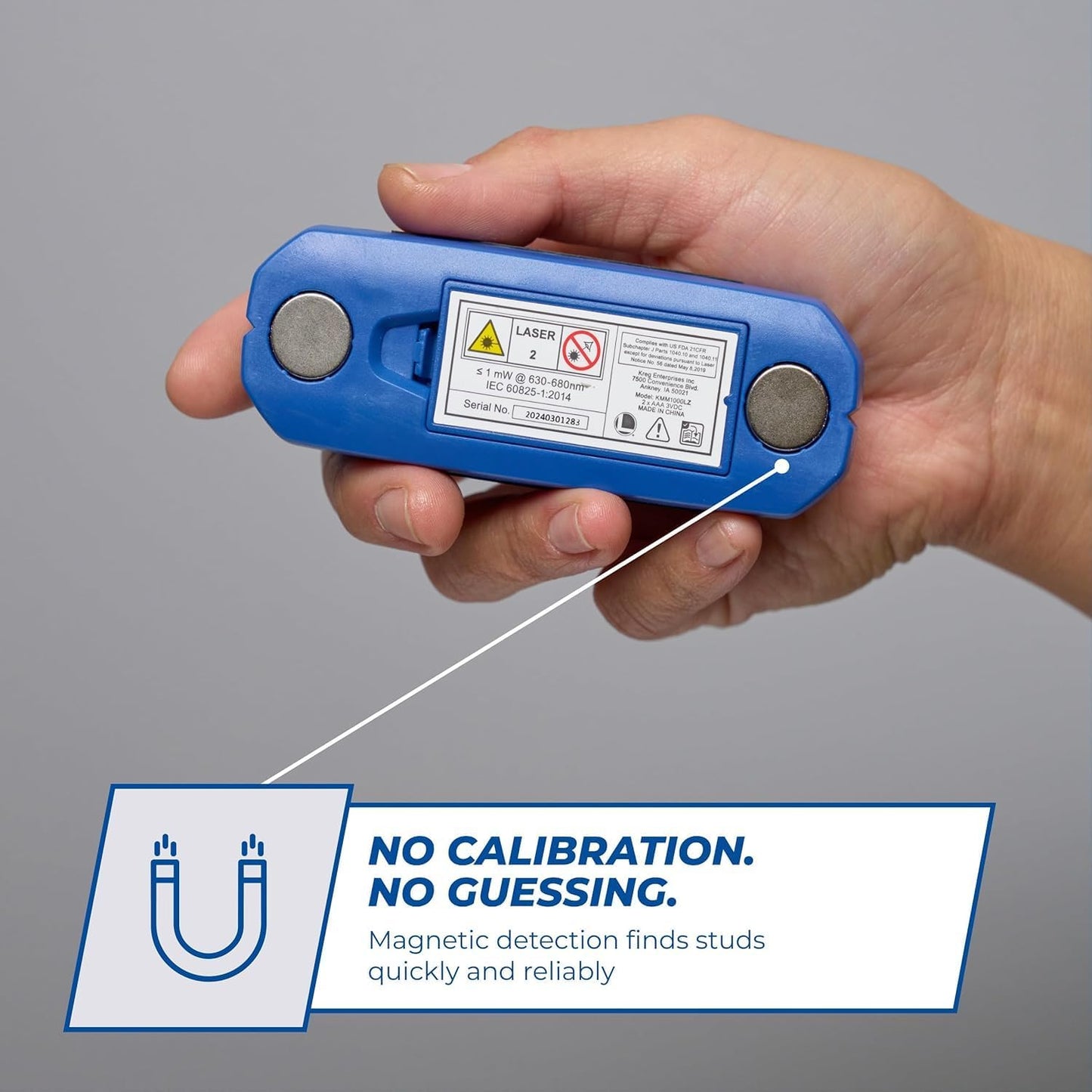 Magnetic Stud Finder with Laser-Mark
